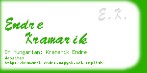 endre kramarik business card